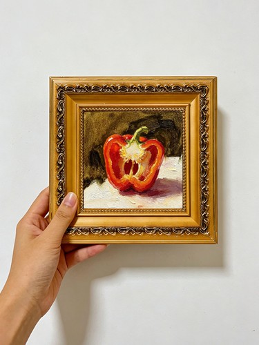 Half red bell pepper vegetable - bell,